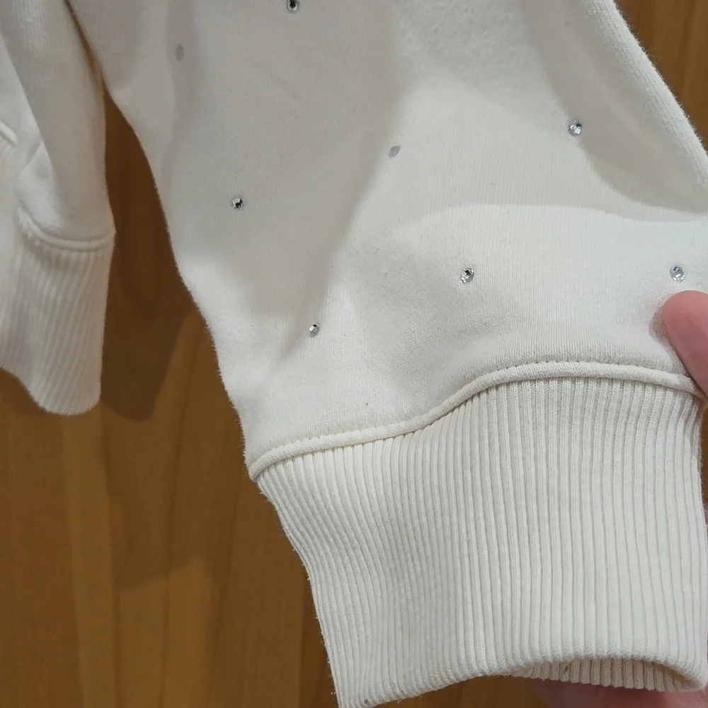 a new day Dot Glitter Sparkle Cream Crew Neck Sweater, Festive Chic, Large, VGUC - Picture 3 of 6